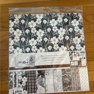 My Mind’s Eye - Meadowlark Black & White Floral Scrapbook Paper Pack